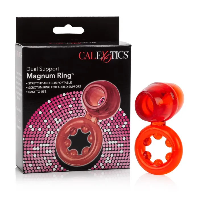 CalExotics Vibrators Dual Support Magnum Ring Red
