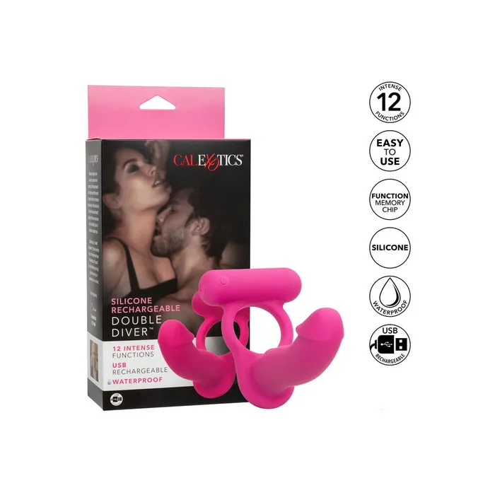 California Exotic Female Sex Toys Silicone Rechargeable Double Diver Stimulator