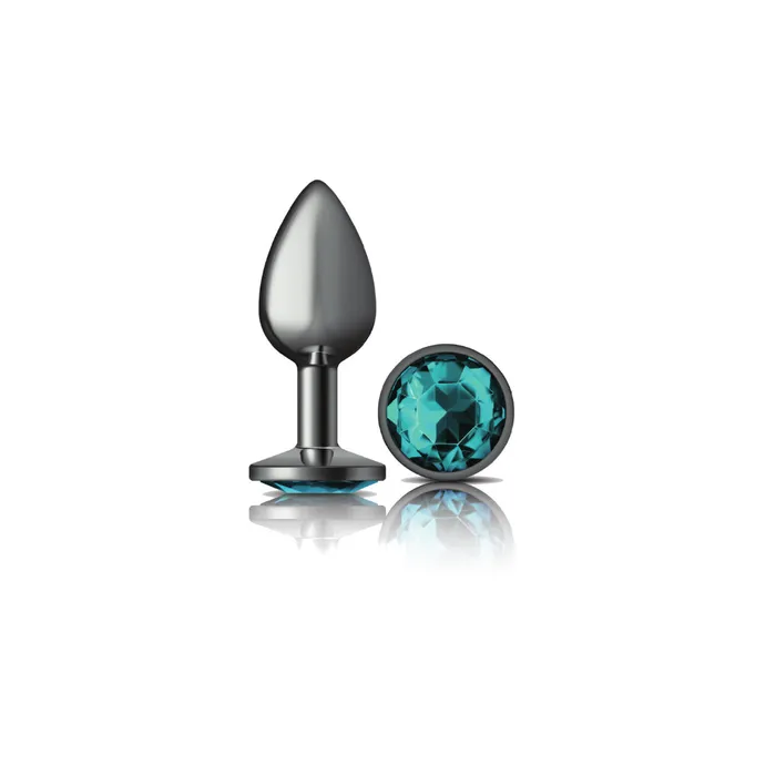 Cheeky CharmsGunmetal Metal Butt Plug RoundTealSmall Viben Anal