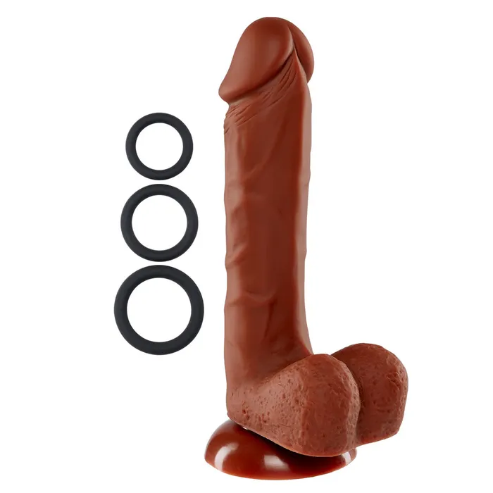 Cloud 9 Novelties Dildos Pro Sensual Premium Silicone 8 Inch Dong With 3 Cockrings Brown Cloud 9 Novelties Dildos Pro Sensual Premium Silicone 8 Inch Dong With 3 Cockrings Brown