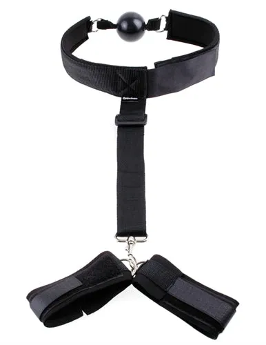 Couples Pipedream Fetish Fantasy Series Gag and Wrist Restraint Black
