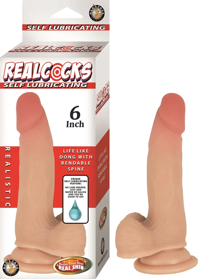 Dildos Nasstoys Realcocks Self Lubricating Dong 6 Inch Flesh