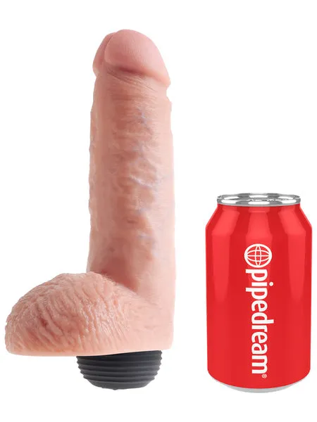 Dildos Pipedream Products King Cock 8 in Squirting Cock w Balls Flesh