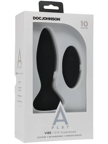 Doc Johnson Anal APlay Vibe Experienced Rechargeable Silicone Anal e Black
