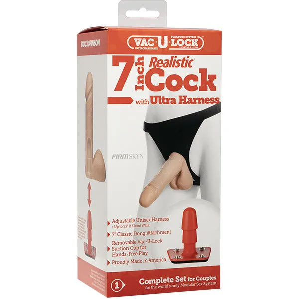 Doc Johnson Female Sex Toys VacULock 7 Inch Realistic Cock With Ultra Harness Doc Johnson Female Sex Toys VacULock 7 Inch Realistic Cock With Ultra Harness