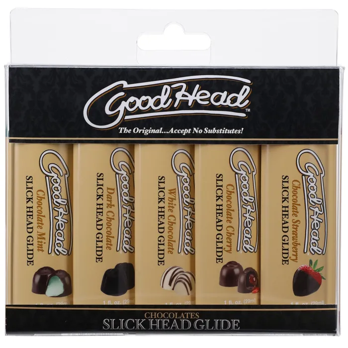 Doc Johnson Goodhead Slick Head Glide Chocolate 5 Pack 1 Fl Oz Enhancers