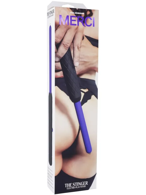 Doc Johnson Vibrators Merci The Stinger Electroplay Wand Black Violet Doc Johnson Vibrators Merci The Stinger Electroplay Wand Black Violet