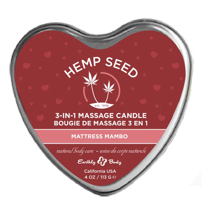 Earthly Body Couples Hemp Seed 3in1 Massage Candle Mattress Mambo Mattress Mambo 4oz Earthly Body Couples Hemp Seed 3in1 Massage Candle Mattress Mambo Mattress Mambo 4oz