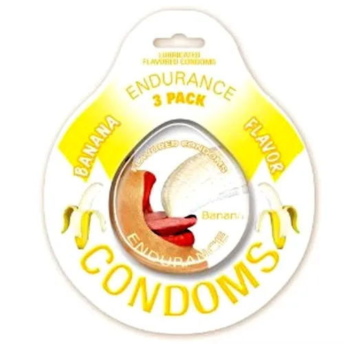 Endurance Condoms Banana 3 Pack Hott Products Enhancers