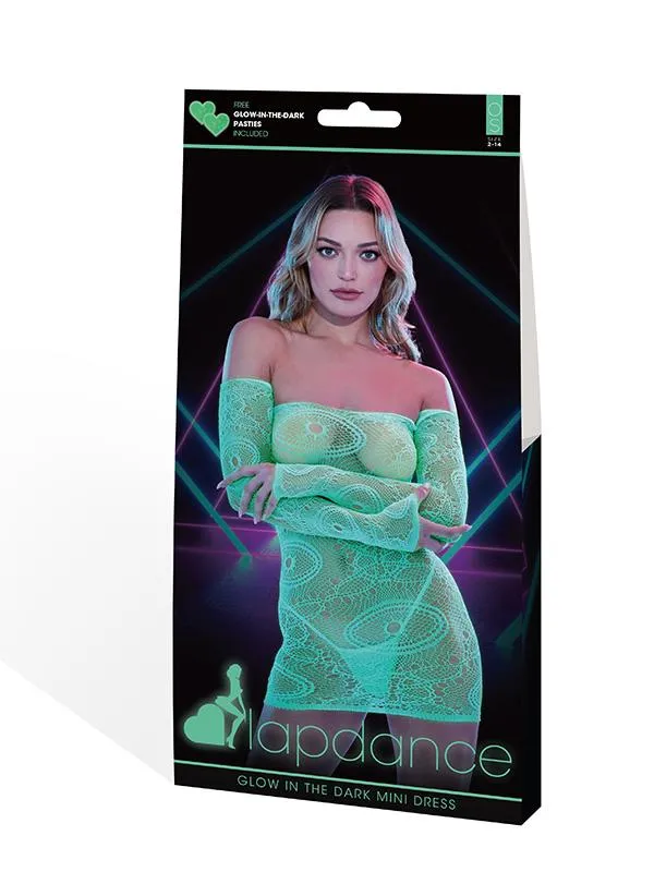 Female Sex Toys Lapdance Lingerie Lapdance Glow In The Dark Mini Dress with Off the Shoulder Sleeves