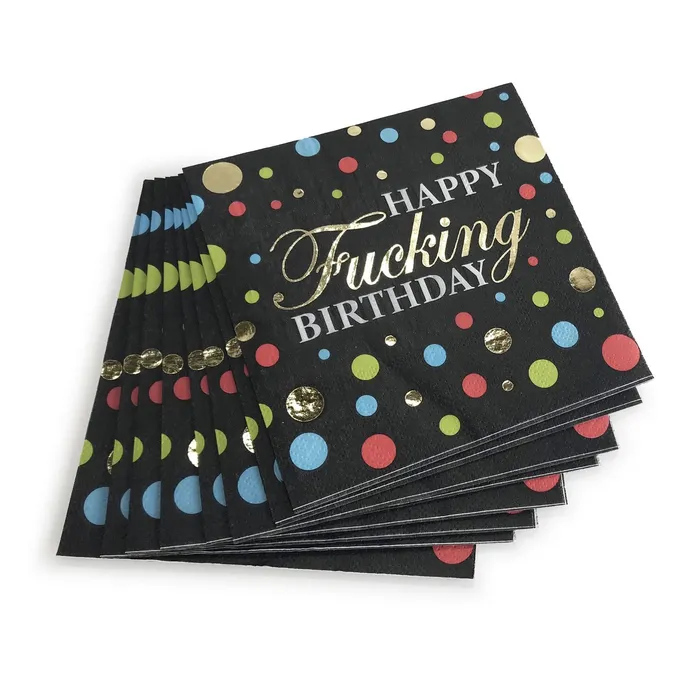 Happy Fucking Birthday Cocktail Napkins Little Genie Vibrators
