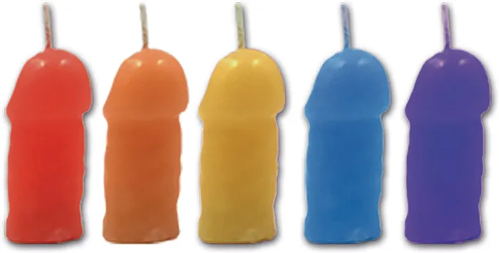 Hott Products Anal Rainbow Pecker Party Candles 5 Pack