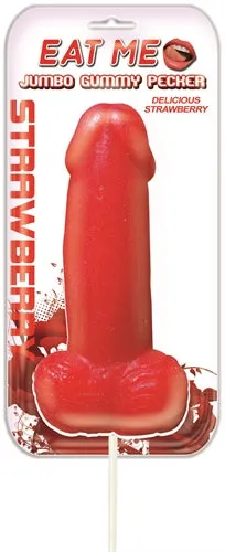 Hott Products Vibrators Eat Me Jumbo Gummy Pecker Strawberry
