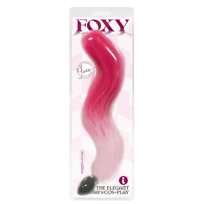 Icon Brands Anal Foxy Fox Tail Silicone Butt Plug Pink Gradient