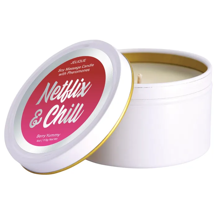 Jelique Products Couples Massage Candle Netflix and Chill Berry Yummy 4 Oz Jar