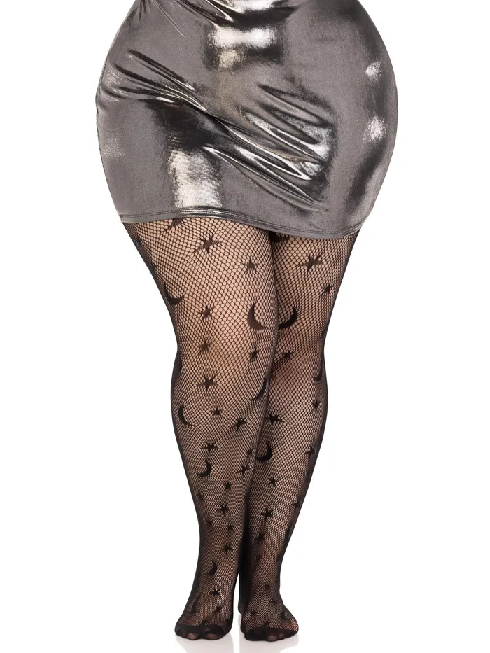 Leg Avenue Celestial Net Tights 1x2x Black Anal