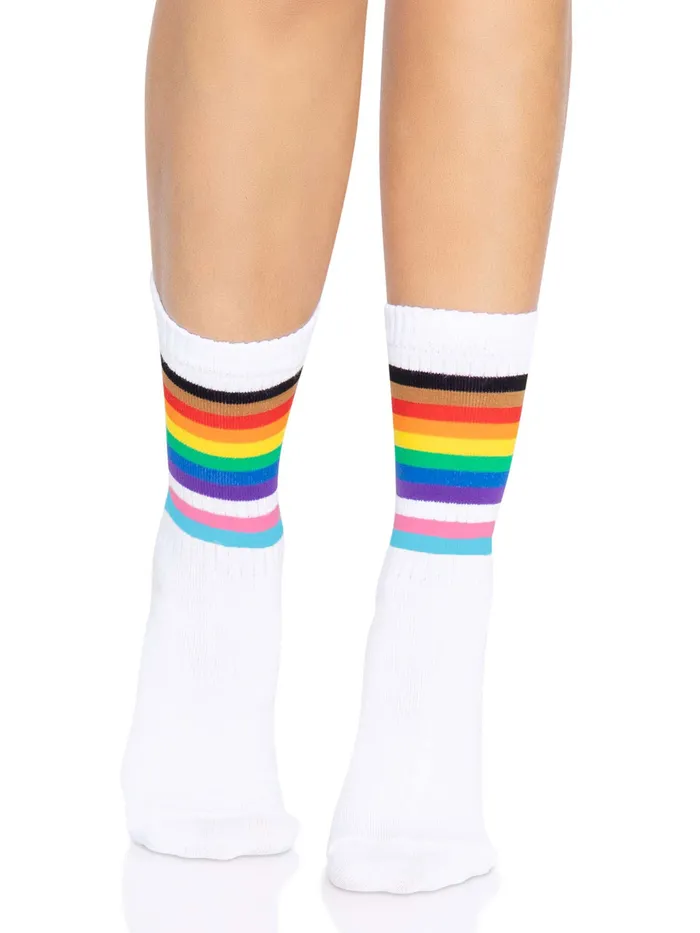 Leg Avenue Mens Underwear Pride Crew Socks One Size Rainbow