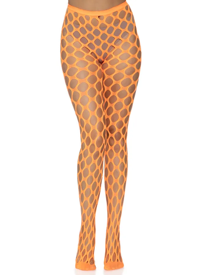 Leg Avenue Teddies And Bodies Jumbo Pothole Net Tights Neon Orange One Size Leg Avenue Teddies And Bodies Jumbo Pothole Net Tights Neon Orange One Size