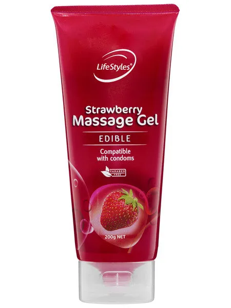 Lifestyles Strawberry Massage Gel 200gm LifeStyles Enhancers