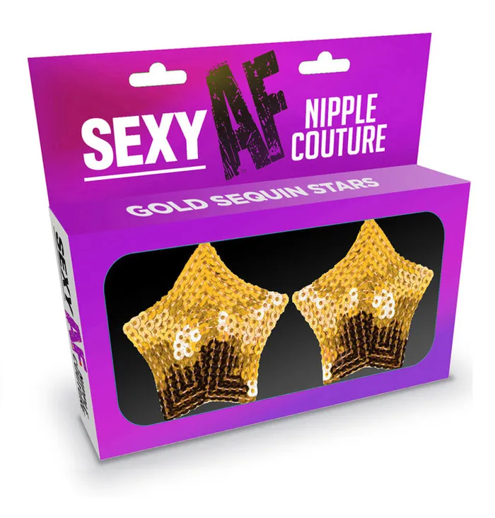 Little Genie Sexy Af Nipple Couture Gold Sequin Stars Vibrators