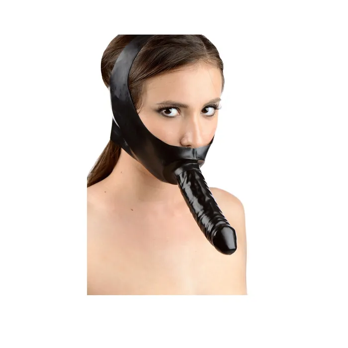 LuvMyToyz Vibrators Latex Face Fuck Mask