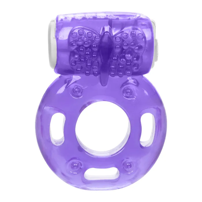 Male Sex Toys CalExotics Foil Pack Vibrating Ring Purple