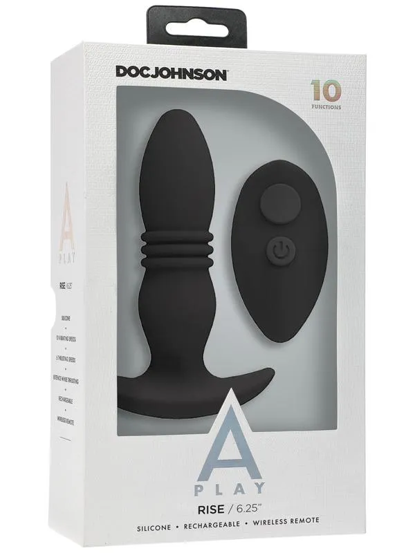 Male Sex Toys Doc Johnson APlay RISE Rechargeable Silicone Anal Plug with Remote Male Sex Toys Doc Johnson APlay RISE Rechargeable Silicone Anal Plug with Remote
