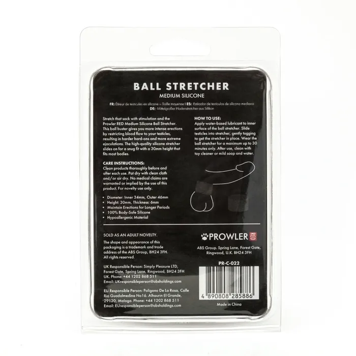 Male Sex Toys Prowler Prowler Red Medium Silicone Ball Stretcher