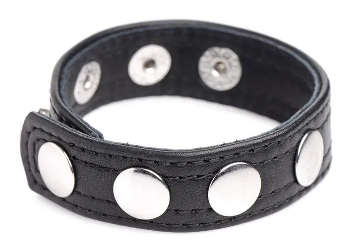 Male Sex Toys XR Brands Strict Cock Gear Leather Speed Snap Cock Ring Black