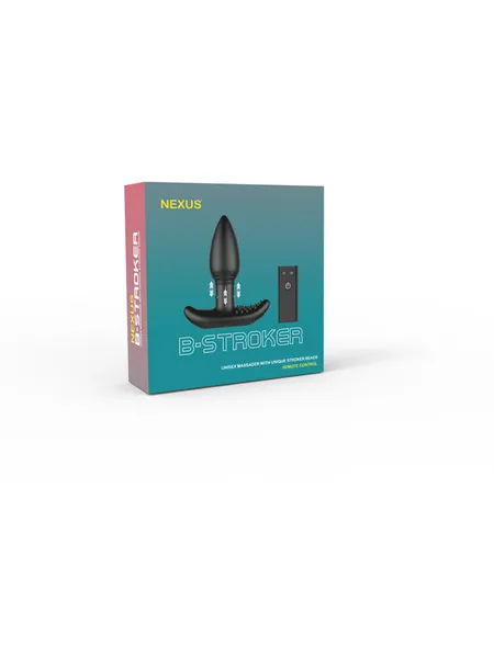 Nexus Male Sex Toys B STROKER Unisex Massager with Unique Rimming Beads Black