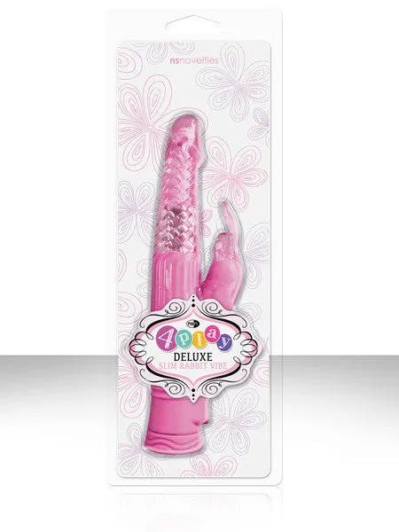 NS Novelties Vibrators 4Play Deluxe Slim Rabbit Vibe Pink NS Novelties Vibrators 4Play Deluxe Slim Rabbit Vibe Pink