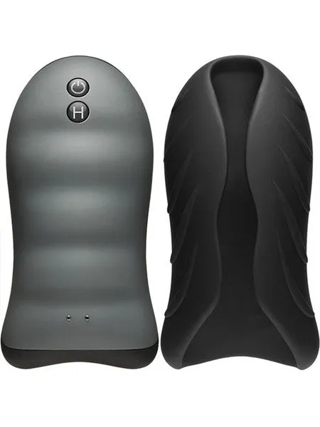 OptiMALE Silicone AutoHeating Vibrating Stroker BlackSlate Doc Johnson Male Sex Toys