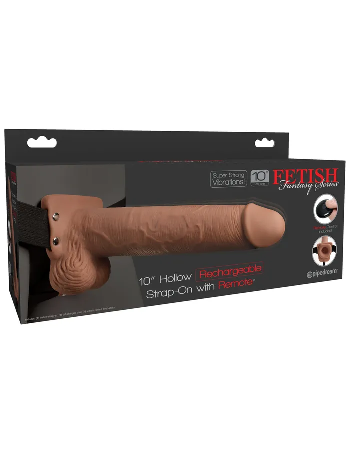 Pipedream Female Sex Toys Fetish Fantasy Series 10 Inch Hollow Rechargeable Strapon With Remote Tan Pipedream Female Sex Toys Fetish Fantasy Series 10 Inch Hollow Rechargeable Strapon With Remote Tan