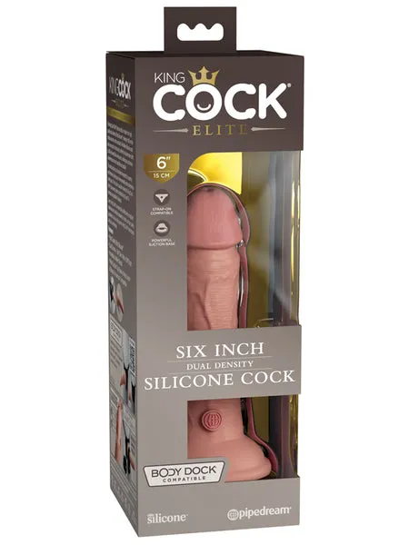 Pipedream Products Dildos King Cock Elite 6 in Silicone Dual Density Cock Light Pipedream Products Dildos King Cock Elite 6 in Silicone Dual Density Cock Light