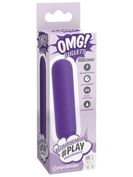 Pipedream Products Female Sex Toys OMG Bullets Play Rechargeable Vibrating Bullet Purple Pipedream Products Female Sex Toys OMG Bullets Play Rechargeable Vibrating Bullet Purple