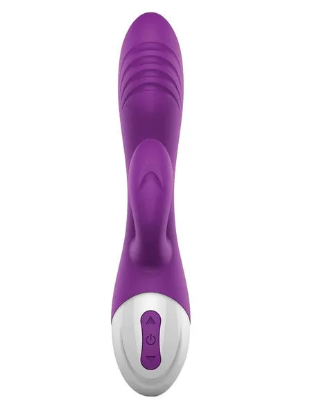 Playful Vibrators Playful Allure Rabbit Vibrator Purple and Chrome