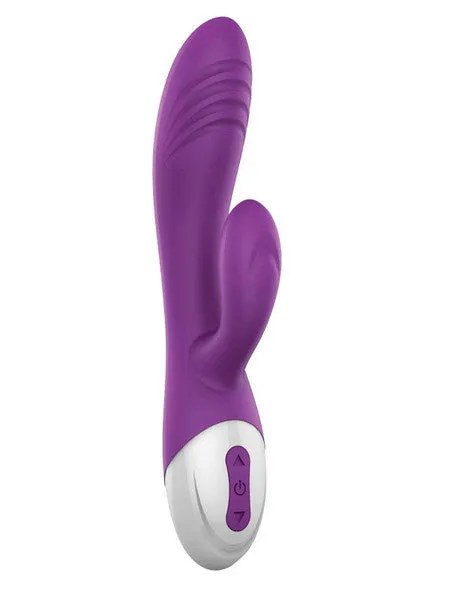 Playful Vibrators Playful Allure Rabbit Vibrator Purple and Chrome