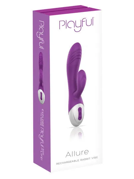Playful Vibrators Playful Allure Rabbit Vibrator Purple and Chrome