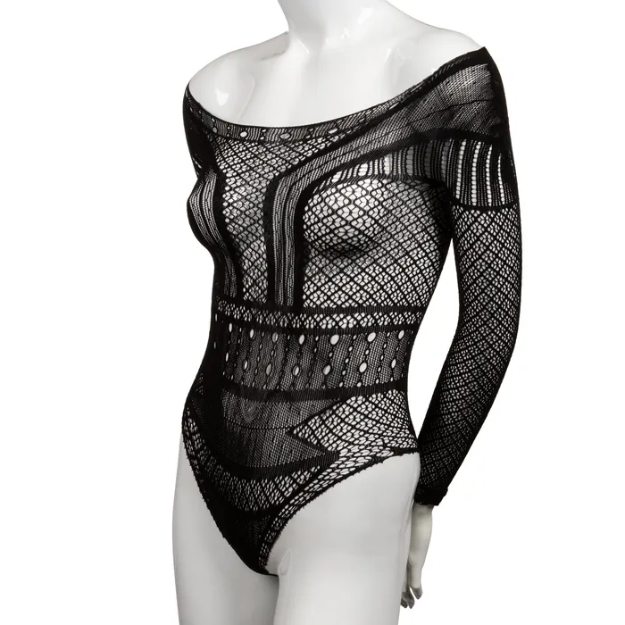 Plus Size CalExotics Scandal Plus Size Off the Shoulder Body Suit Plus Size Black