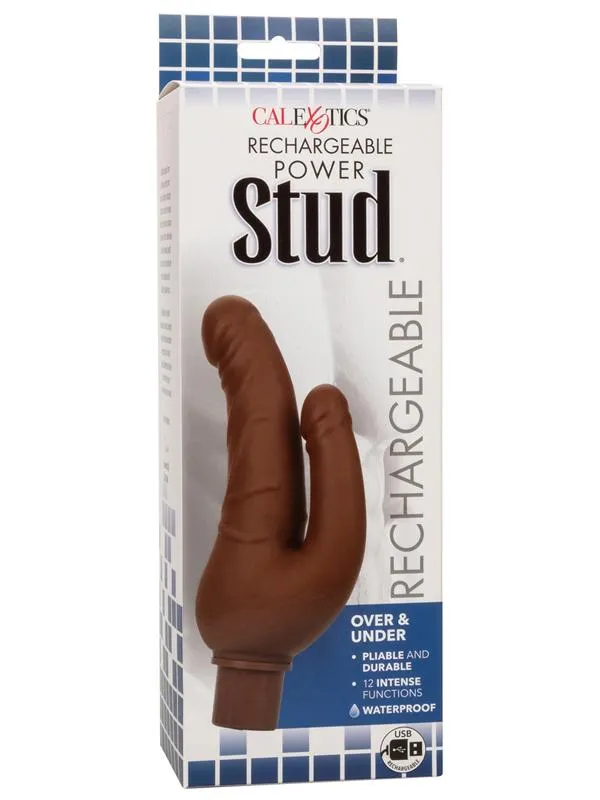 Rechargeable Power Stud Over and Under Brown CalExotics Male Sex Toys Rechargeable Power Stud Over and Under Brown CalExotics Male Sex Toys