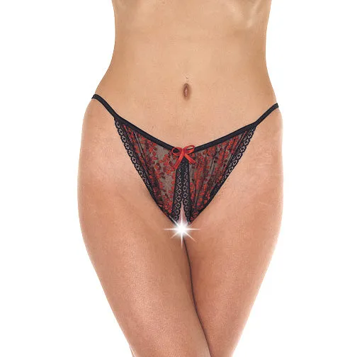 Red And Black Tanga Open Brief Rimba Vibrators
