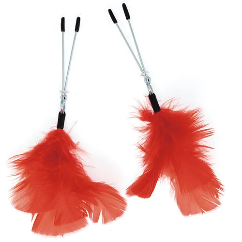 Rimba Red Feather Nipple Clamps Vibrators