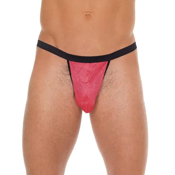 Rimba Vibrators Mens Black GString With Pink Pouch