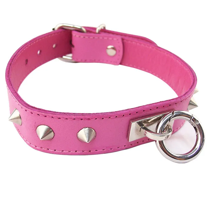 Rouge Garments Pink Studded ORing Studded Collar Rouge Garments Vibrators