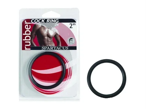 Rubber Cock Ring 2 Inches Black Spartacus Dildos