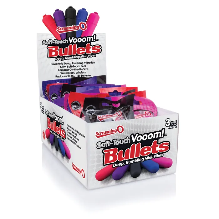 Screaming O SoftTouch Vooom Bullets 20 Count Pop Box Display Assorted Colors Vibrators
