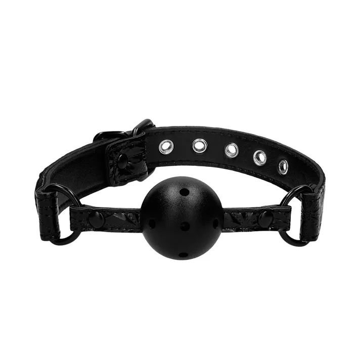 Shots Toys Couples Ouch Breathable Luxury Black Ball Gag
