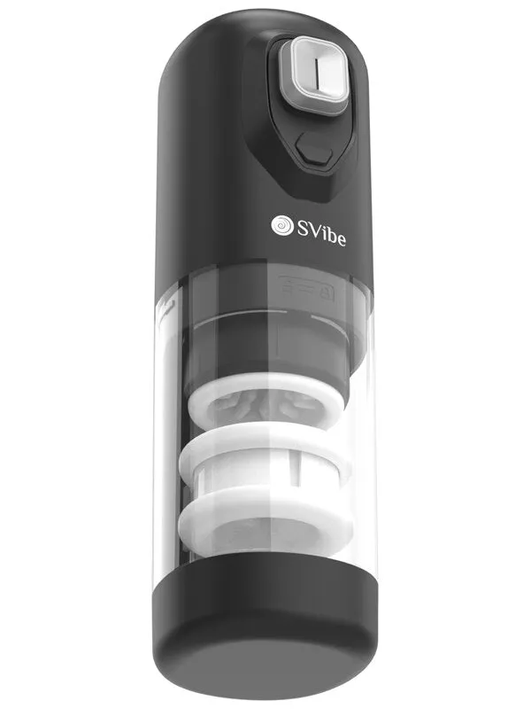 SVibe Male Sex Toys Svibe Ikon Spark Masturbator Transparent Black SVibe Male Sex Toys Svibe Ikon Spark Masturbator Transparent Black
