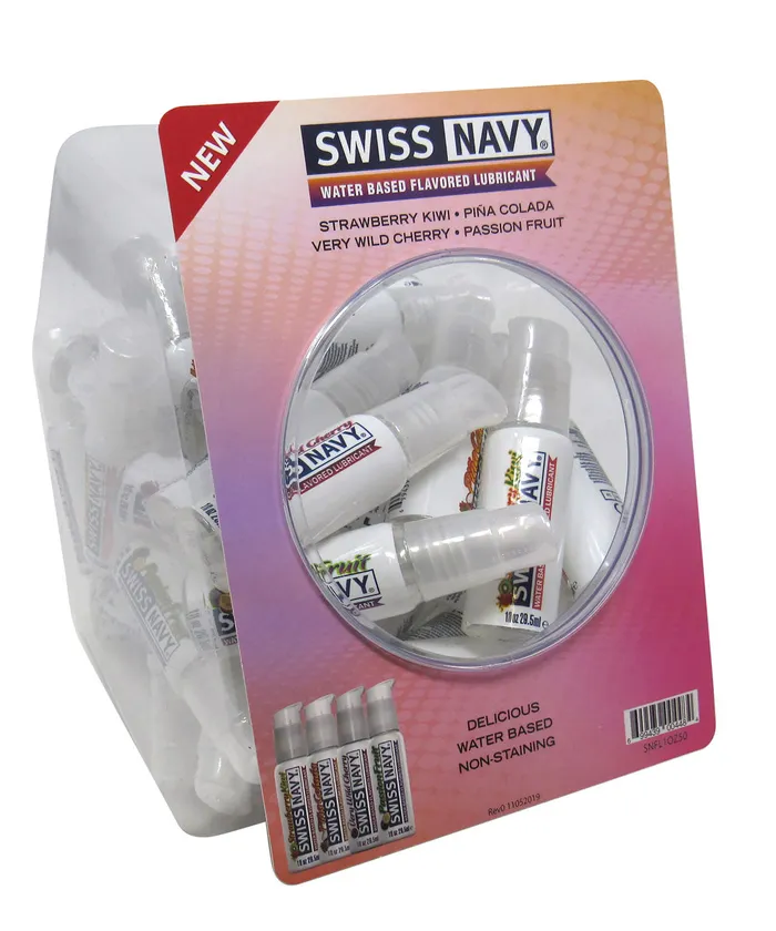 Swiss Navy 4 Flavored 1oz 50ct Fishbowl MD Science Lab Vibrators