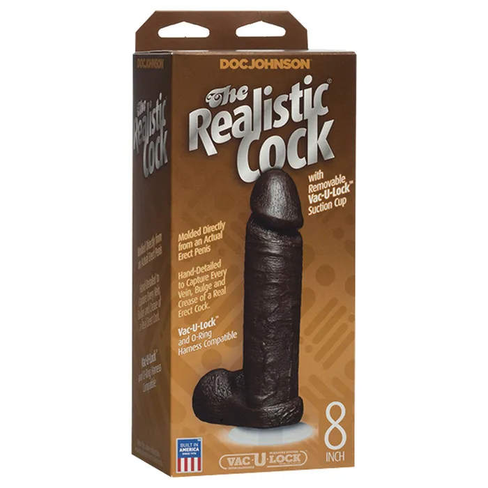 The Realistic Cock 8 Inch Dildo Black Doc Johnson Dildos The Realistic Cock 8 Inch Dildo Black Doc Johnson Dildos